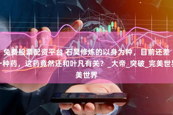 免费股票配资平台 石昊修炼的以身为种，目前还差一种药，这药竟然还和叶凡有关？_大帝_突破_完美世界
