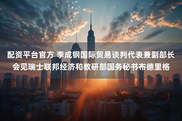 配资平台官方 李成钢国际贸易谈判代表兼副部长会见瑞士联邦经济和教研部国务秘书布德里格